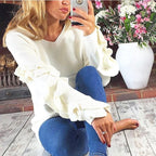 Women’s Off-Shoulder Knitted Sweater – Cozy Fall & Winter Pullover